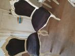 4 broccante stoelen en eettafel, Huis en Inrichting, Complete eetkamers, Ophalen, Gebruikt, Broccant, 4 tot 6 stoelen