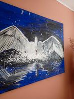 Hand geschilderd uniek schilderij zwaan, Ophalen of Verzenden