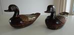 2 Vintage Houten Eenden met Versieringen, Ophalen