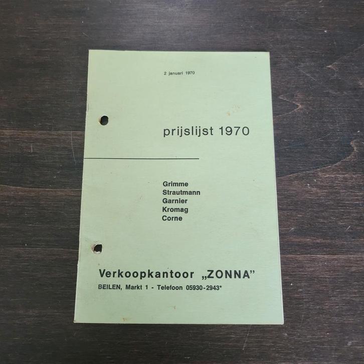 Grimme Prijlijst 1970 - Aardappeltechniek, Boeken, Catalogussen en Folders, Ophalen of Verzenden
