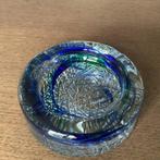Glazen asbak blauw groen moreno stijl. Doorsnee 11cm, Ophalen of Verzenden