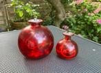 Twee decoratieve rode glazen olielampen. Kerst, Ophalen of Verzenden, Zo goed als nieuw