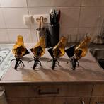 4 vintage metaal/glas café wandlampen, 60's., Huis en Inrichting, Lampen | Wandlampen, Ophalen of Verzenden