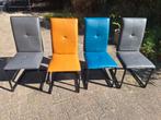 4 eethoekstoelen, Ophalen, Gebruikt, Blauw, Vier