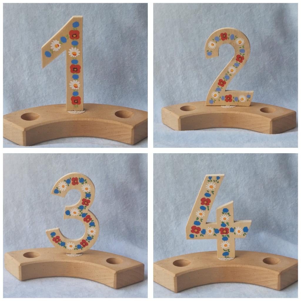 Jaarring steker verjaardag hout cijfer 1 2 3 4 5 6 7 8 of 9, Verzenden, Nieuw, Overige materialen, Minder dan 25 cm