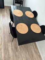 Eettafel, Huis en Inrichting, Stoelen, Ophalen, Gebruikt, Zwart, Vier