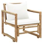 Tuinstoelen 2 st met kussens bamboe, Ophalen of Verzenden, Nieuw