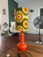 Retro Vintage tafellamp met kap Oranje Groen Geel, Ophalen, Vintage retro jaren 60/70, 50 tot 75 cm, Glas