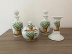 Vintage set snuisterijen potjes met lelietjes van dalen, Antiek en Kunst, Ophalen of Verzenden