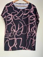 Nieuwe leuke blouse. Maat 44/46. Zwart met zalmkleurige prin, Ophalen of Verzenden, Zo goed als nieuw, Maat 42/44 (L), Zwart