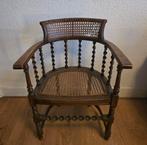 Edwardian Barley gedraaide fauteuil met rieten zitting, Antiek en Kunst, Ophalen of Verzenden