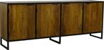 dressoir 220 cm 4 deuren mango blank metaal voor actie prijs, Huis en Inrichting, Kasten | Ladekasten, Ophalen, Dressoir 220 cm 4 deuren mango blank metaal voor actie prijs