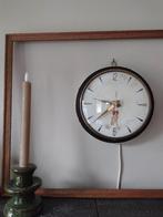 Oude elektrische wandklok jaren 50, Ophalen of Verzenden, Gebruikt, Analoog, Wandklok