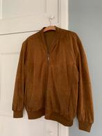 Leren suède vintage bomberjack C. Comberti camel maat L XL, Kleding | Heren, Maat 52/54 (L), Bruin, Ophalen of Verzenden, Zo goed als nieuw