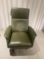 Relaxfauteuil-Groen-Leer-elektrisch-manueel-Hjort Knudsen, Huis en Inrichting, Fauteuils, Ophalen, Nieuw, Leer