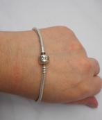 Pandora zilveren armband met bol slot 19 cm nr.240, Verzenden, Zo goed als nieuw, Zilver, Zilver