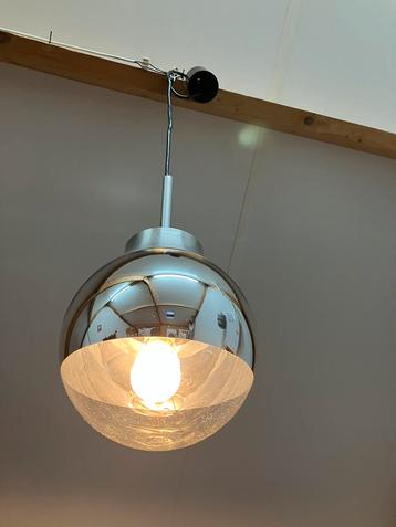 Doria Leuchten vintage space age hanglamp glas en aluminium beschikbaar voor biedingen