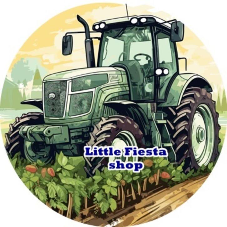 L1495 ouwel tractor 20x4,7cm eetbare cupcake rondjes vers, Hobby en Vrije tijd, Taarten en Cupcakes maken, Nieuw, Versiering, Cupcakes