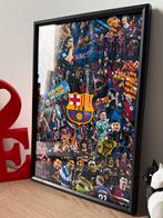 FC Barcelona Collage Legends Poster Ingelijst, Ophalen of Verzenden, Zo goed als nieuw, Foto of Poster, Minder dan 50 cm