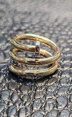 Prachtige spijker 14 karaat gouden ring, Nieuw, Ophalen of Verzenden, Dame, Goud