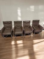 4 Montis Chaplin eetkamer stoelen  bruin leder, Ophalen of Verzenden, Zo goed als nieuw, Bruin, Vijf, Zes of meer stoelen