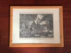 Prent Brand Stadhuis Amsterdam - Jan van der Heyden, Antiek en Kunst, Ophalen