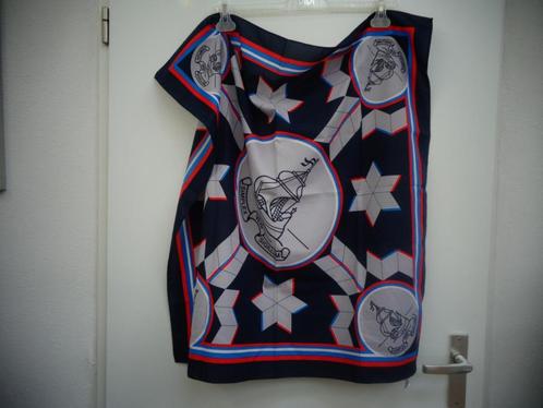 Frank Govers sjaal, vintage, vierkant, blauw, wit, rood., Kleding | Dames, Mutsen, Sjaals en Handschoenen, Zo goed als nieuw, Sjaal