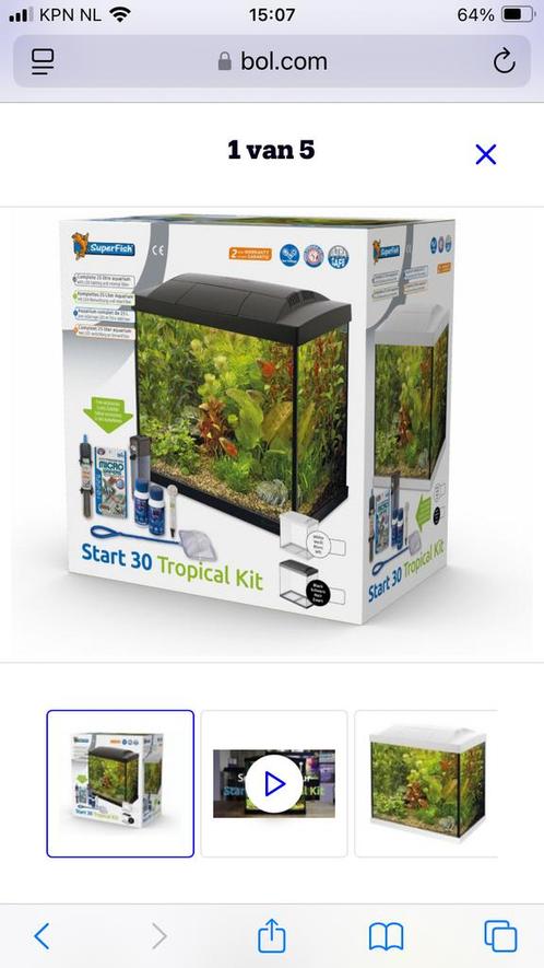 2 stuks Superfish aquarium 25l compleet, Dieren en Toebehoren, Vissen | Aquaria en Toebehoren, Zo goed als nieuw, Leeg aquarium