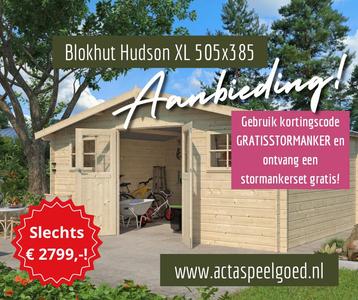 AANBIEDING Blokhut Tuinhuis Berging Schuur Hudson XL 505x385 beschikbaar voor biedingen