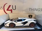 Bburago 1:18 Lamborghini Sian FKP 37 2019 wit nieuw in doos, Hobby en Vrije tijd, Modelauto's | 1:18, Ophalen of Verzenden, Nieuw