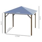 Outsunny Tuinpaviljoen 2,94x2,94  met polycarbonaat dak en m, Tuin en Terras, Partytenten, Ophalen, Minder dan 4 meter, Nieuw