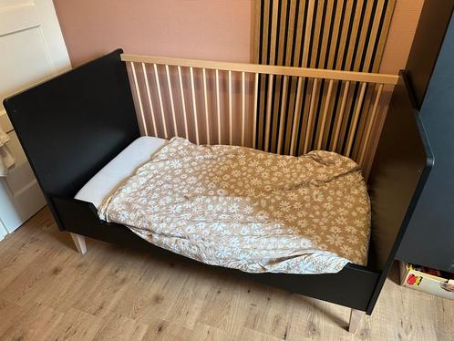 Bopita Bedbank 70x140 Lena Mat Zwart/Naturel, Kinderen en Baby's, Kinderkamer | Bedden, Zo goed als nieuw, 140 tot 160 cm, 70 tot 85 cm