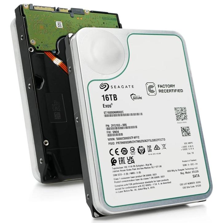 Seagate Exos 16tb NAS - Server HDD (Nieuw - garantie - BTW), Computers en Software, Harde schijven, Nieuw, HDD, SATA, Ophalen of Verzenden