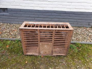 Houten transport kooi vogel duif brocante vintage vogelkooi beschikbaar voor biedingen
