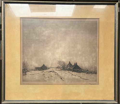 Toon de Jong ets artiest impressie, Antiek en Kunst, Kunst | Etsen en Gravures, Ophalen