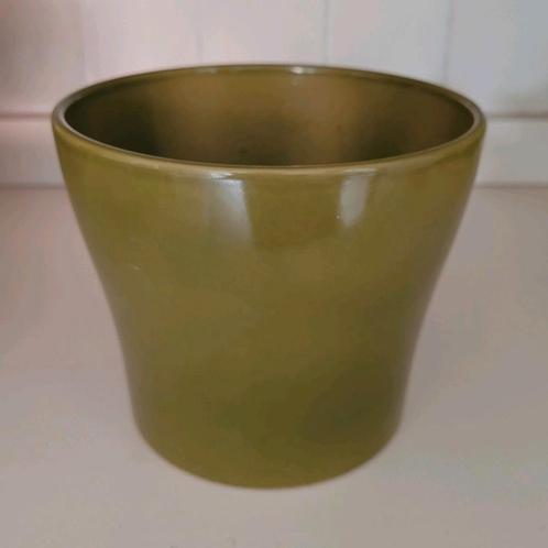 Scheurich bloempot groen, Tuin en Terras, Bloempotten, Zo goed als nieuw, Terracotta, Minder dan 40 cm, Minder dan 25 cm, Rond