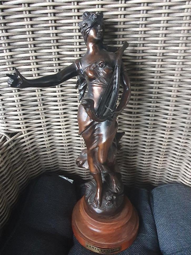Bronzen Art Nouveau Beeld Aristote A. Moreau, Antiek en Kunst, Kunst | Beelden en Houtsnijwerken, Ophalen of Verzenden