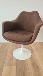 eero saarinen tulip artifort design stoel knoll tulip tullip, Stof, Gebruikt, Bruin, Ophalen of Verzenden