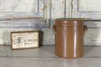 Franse bruine grès olijven pot met deksel, Antiek en Kunst, Ophalen of Verzenden