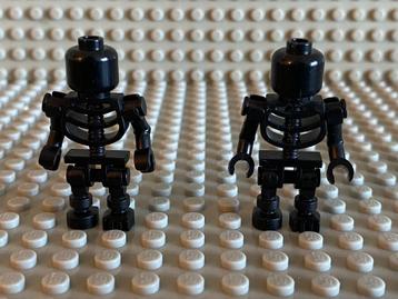 Lego minifiguren 2 stuks skelet skeletten zwart, NIEUW !  beschikbaar voor biedingen
