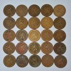 Nederland - Lot 25 stuks 1 cent 1942 Wilhelmina, Setje, Koningin Wilhelmina, Ophalen of Verzenden, 1 cent