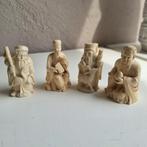 4 gesneden Chinees of Japans Netsuke figuren Shouxing been?, Ophalen of Verzenden, Zo goed als nieuw, Overige typen