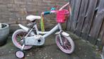 Kleine meisjes fiets met zijwieltjes en unicorn mandje, Ophalen, Gebruikt, Minder dan 16 inch, Zijwieltjes