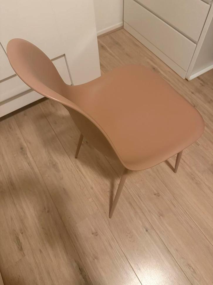 Oudroze stoelen - gebruikt, Huis en Inrichting, Stoelen, Gebruikt, Twee, Kunststof, Overige kleuren, Ophalen