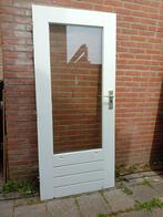 Hardhouten achterdeur 83x188.7cm met dubbelglas, Ophalen, 80 tot 100 cm, 200 tot 215 cm, Glas
