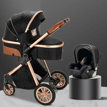 Luxe Kinderwagen3 in 1Wandelwagen Baby Zwart AuthentiekStijl beschikbaar voor biedingen