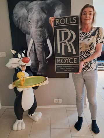 Mooi oud Uniek Rolls Royce plaat van giet aluminium 65cm. beschikbaar voor biedingen