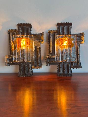 Brutalist Wrought Iron Wall Lamps by Fischer Leuchten beschikbaar voor biedingen