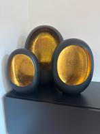 Egg / ei windlicht zwart goud, Huis en Inrichting, Ophalen, Zo goed als nieuw, Zwart, 25 tot 50 cm