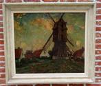 Alfons Van Beurden 1878 - 1962 Dorp met molen ,groot werk, Antiek en Kunst, Ophalen